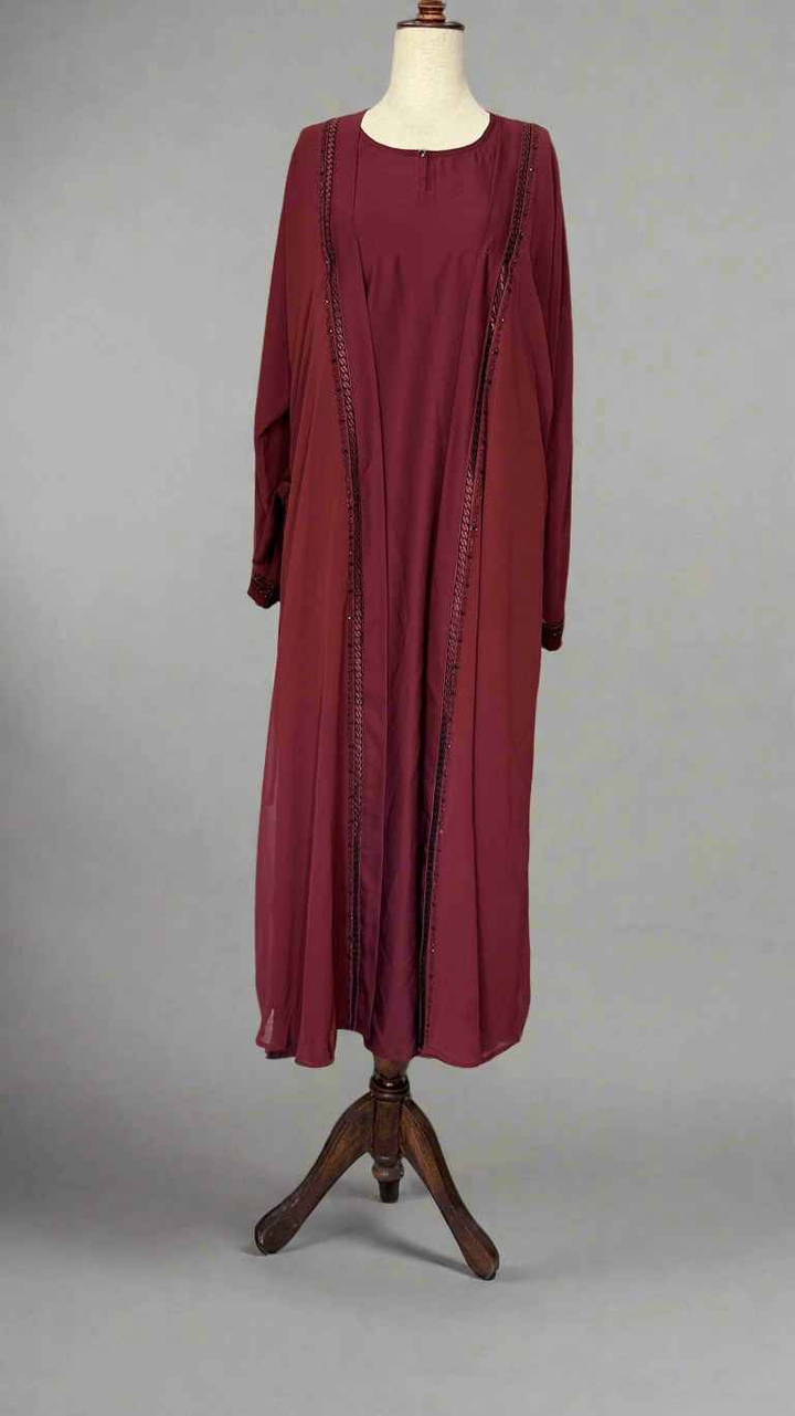 Double Layer Embroidered Abaya