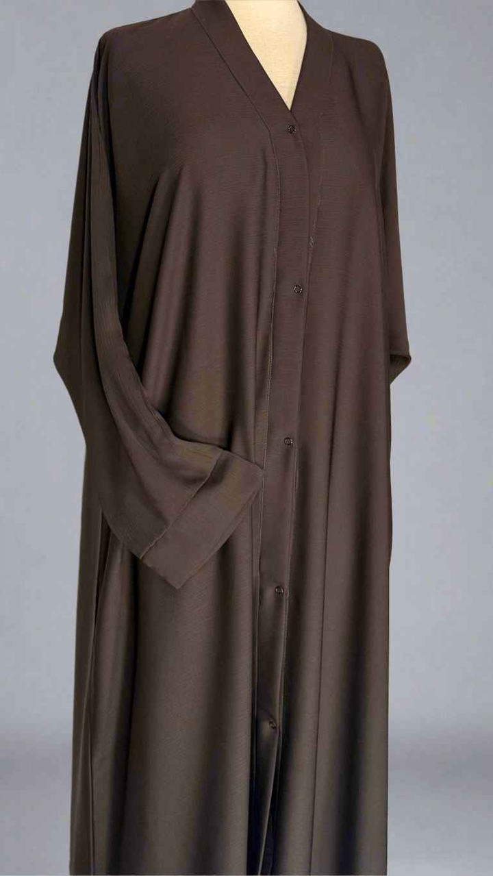 Crushed Abaya with button - Jilbabee