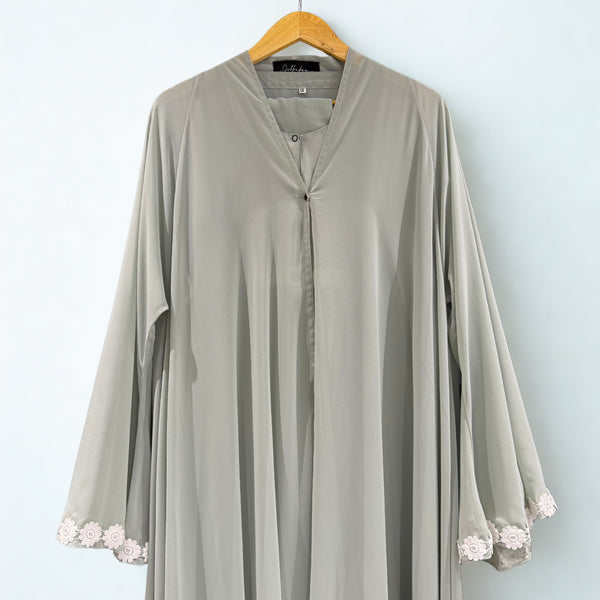 Sea Green Double Layer Chiffon Abbaya with Matching Hijab