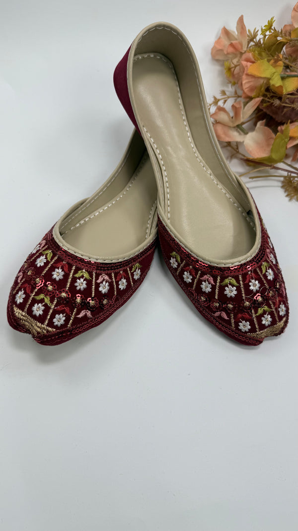 Fancy Khussa - Maroon Color | Handcrafted Traditional Footwear