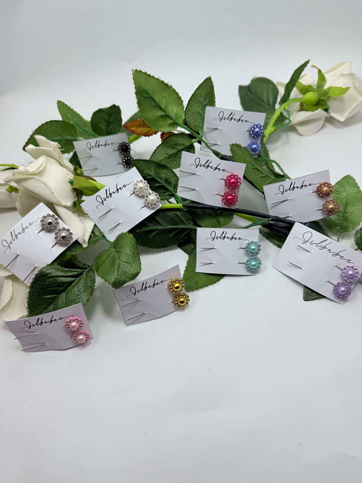 Flower pin with pearl - Jilbabee