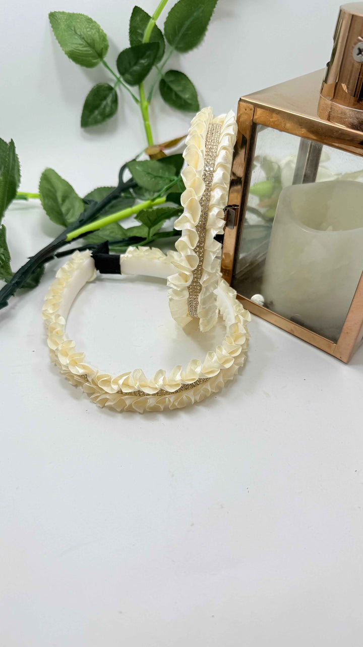 Fancy Frill with silver Stones Hair band