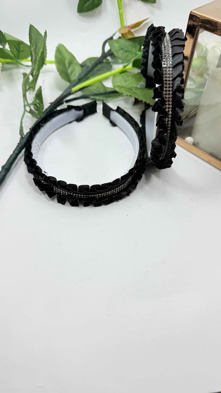 Fancy Frill with silver Stones Hair band