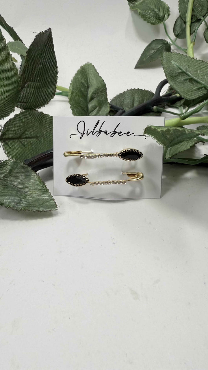 Oval Stone Safety Pins