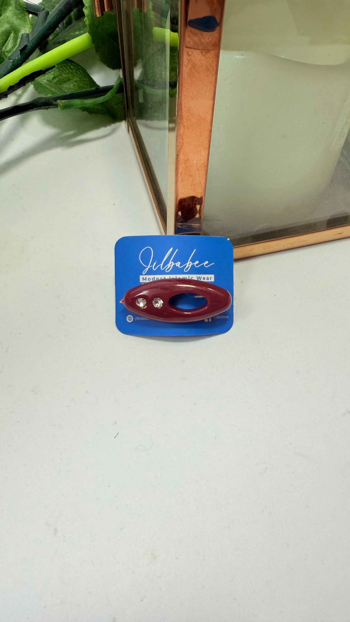 Hijab Safety Pin with Silver Stone