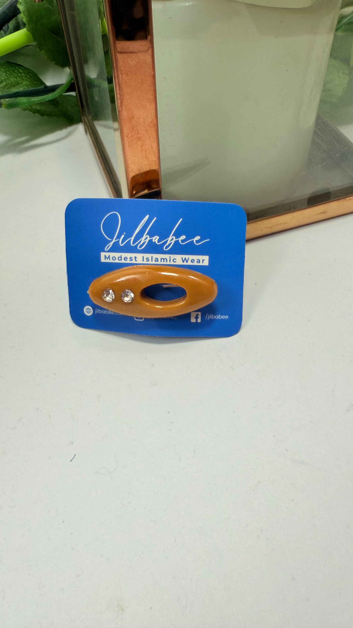 Hijab Safety Pin with Silver Stone